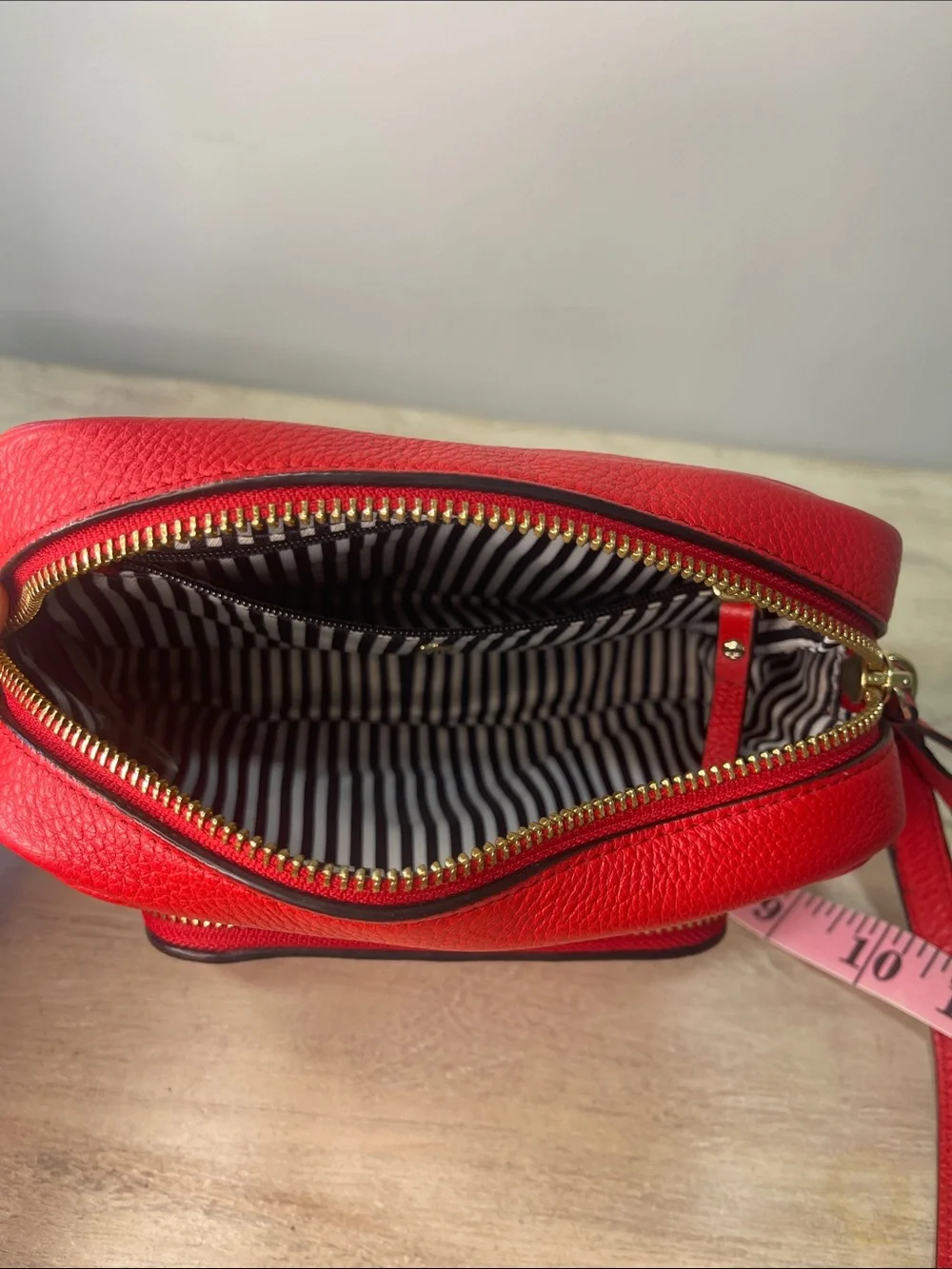 Kate Spade Red pebble leather Cobble Hill Mini Rosie